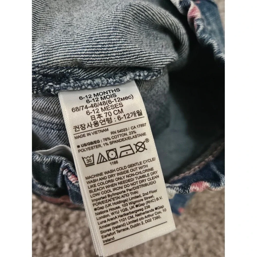 Gap Disney Minnie Mouse High Stretch Jeggings Blue Denim Pink Baby 6-12 Months